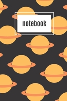 Planet print orange notebook: novelty notebook 6x9 167279725X Book Cover