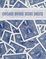 Chicago Bridge Score Sheets: A pad of scoresheets: Perfect for scorekeeping: Scattered playing cards cover 1695763947 Book Cover