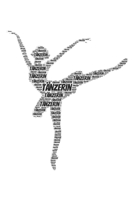 Tänzerin: Notizblock | Notizbuch | DIN A5, 120 Seiten | Gepunket, dotted, punktkariert, dot grid | Notizen, Termine, Planer, Tagebuch, Organisation | Wortwolke Geschenk (German Edition) 1695198727 Book Cover