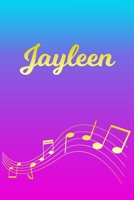 Jayleen: Sheet Music Note Manuscript Notebook Paper Pink Blue Gold Personalized Letter J Initial Custom First Name Cover Musician Composer Instrument Composition Book 12 Staves a Page Staff Line Notep 1706644442 Book Cover