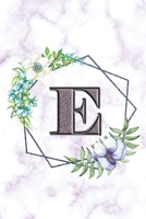 E: Personalized Dot Grid Bullet BUJO Notebook Journal Modern white Marble Floral Silver Initial Monogram Letter E- Many Usage Handy Travel Size For Women Teens 1704409586 Book Cover