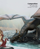 Composition Notebook with Huge Dragon: Watermarked Dragon Pages. Wide Ruled lined Book to write in for school, take notes, for kids, students and ... small one. Sized at 7.5" x 9.25" 100 pages 1674198469 Book Cover