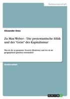 Zu Max Weber - 'Die protestantische Ethik und der "Geist" des Kapitalismus' 3640692276 Book Cover