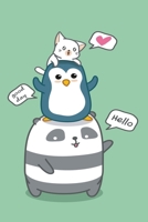 Panda Pinguin Katzenturm Notizbuch: niedliches Notizbuch modernes und auff�lliges Notizbuch kariert 120 karierte Seiten Din A5 perfekt als Notizheft, Tagebuch und Journal Geschenk mit Katze, Pinguin u 1712394487 Book Cover