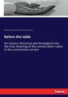 Before the table (German Edition) 3337223974 Book Cover