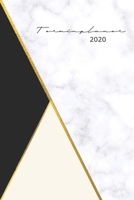 Terminplaner 2020: Wochenplaner Kalender Taschenkalender und Terminkalender f�r das neue Jahr Termine selbst gestalten planen und organisieren a5 format modernes marmor und gold design 1671108426 Book Cover