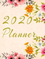 2020 Planner Weekly and Monthly Jan 1, 2020 to Dec 31, 2020 year planner Trendy Floral Botanical Garden Pink Orange Yellow turquoise flowers Cover day by day scheduler agenda Weekly & Monthly Planner  1677345241 Book Cover