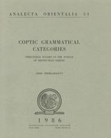 Coptic Grammar Categories (Analecta orientalia) 8876532552 Book Cover