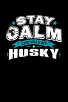 Stay Calm And Walk My Husky: Blank Lined Journal For Husky Lovers, Black Cover 1688369538 Book Cover