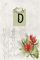 D: Monogrammed Initial Floral lined 6x9 Paperback Notebook Journal Pretty Diary for Women Girls Teens Gift Giving 1697499554 Book Cover