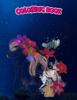 Coloring Book: The Little Mermaid Floral Watercolor Outline, Children Coloring Book, 100 Pages to Color B096TN9LNT Book Cover