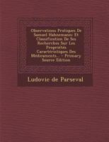 Observations Pratiques De Samuel Hahnemann: Et Classification De Ses Recherches Sur Les Propriétés Caractéristiques Des Médicaments... 1274185424 Book Cover