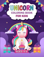 Unicorn Coloring Book For Kids 4-8: 50 Jumbo Cute Unicorns Activity Design For Fun Girls & Boys Ages 4-8. B0CNST85MY Book Cover