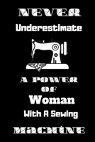 Never Underestimate A Power Of Woman With A Sewing Machine: Lined Notebook, Journal Gift, Sewer Notebook, Sewing Journal, Soft Cover, Gift for Quilters Seamstress, Quilter Planner, Quilting Journal, F 165126614X Book Cover