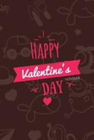 Happy Valentines Day Notebook, Blank Write-in Journal, Dotted Lines, Wide Ruled, Medium (A5) 6 x 9 In (Brown) 1714382370 Book Cover