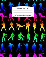 Composition Notebook: Baseball Rainbow Neon Notebook Wide Ruled 100 Pages 7.5 x 9.25 1073301958 Book Cover