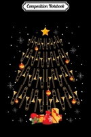 Composition Notebook: Funny Christmas Trombone Player Gifts Xmas Tree Journal/Notebook Blank Lined Ruled 6x9 100 Pages 170857607X Book Cover