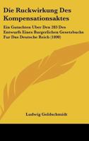 Die Ruckwirkung Des Kompensationsaktes: Ein Gutachten Uber Den 283 Des Entwurfs Eines Burgerlichen Gesetzbuchs Fur Das Deutsche Reich (1890) 116831173X Book Cover