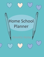 lesson & Home school Planner: Write your lessons plans for each subject ,Record Book with blue&heart shape Cover 1657363570 Book Cover