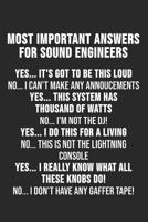 Most Important Answers For Sound Engineers: 6 x 9 Dot Grid Dotted Notebook for Sound Engineer & Technician 1076091350 Book Cover