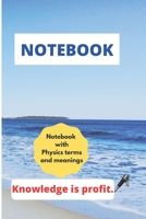 Notebook for college with Physics terms and meanings B095WSF92W Book Cover