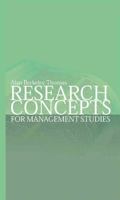 RESEARCH CONCEPTS FOR MANAGEMENT STUDIES 0415341914 Book Cover