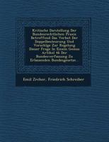 Kritische Darstellung Der Bundesrechtlichen Praxis Betreffend Das Verbot Der Doppelbesteurung Und Vorschl GE Zur Regelung Dieser Frage in Einem Gem SS Artikel 46 Der Bundesverfassung Zu Erlassenden Bu 1249554977 Book Cover