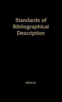 Standards of Bibliographical Description 0837167965 Book Cover