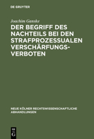 Der Begriff Des Nachteils Bei Den Strafprozessualen Verscharfungsverboten 3111161889 Book Cover