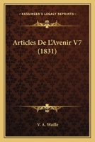 Articles De L'Avenir V7 (1831) 1160796505 Book Cover