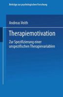 Therapiemotivation: Zur Spezifizierung Einer Unspezifischen Therapievariablen 353112871X Book Cover