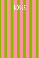 Notes: Pink and Green Striped Notebook Journal 6x9100 Wide Ruled PagesGlossy CoverGreat Alpha Kappa Alpha Sorority Gift or Gift for Art Students, DesignersPerfect for Memories, Meetings, a Keepsake 1673327664 Book Cover
