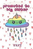 Promoted to Big Sister YAY!: Announcement Journal Doodling Coloring Keepsake Book for little girl age 3 and up Perfect new sibling gift Positive affirmation with cute unicorn pictures Magical Unicorn  1698255837 Book Cover