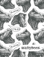 Sketchbook: Tyrannosaurus Rex Head Fun Framed Drawing Paper Notebook 1691050709 Book Cover