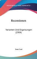 Recensionen: Varianten Und Erganzungen (1904) 1161018794 Book Cover