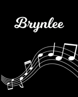 Brynlee: Sheet Music Note Manuscript Notebook Paper - Personalized Custom First Name Initial B - Musician Composer Instrument Composition Book - 12 Staves a Page Staff Line Notepad Notation Guide - Cr 170390205X Book Cover