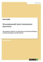 Personalauswahl Durch Strukturierte Interviews 3656577021 Book Cover