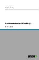 Zu den Methoden der Inhaltsanalyse 3640126610 Book Cover