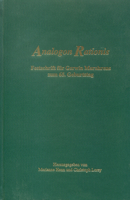 Analogon Rationis 0888642660 Book Cover