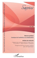 L'analyse de l'activité et sa verbalisation (Savoirs) (French Edition) 2343089620 Book Cover