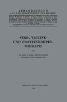 Sero-, Vaccine- Und Proteinkorper-Therapie 3662385872 Book Cover