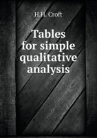 Tables for Simple Qualitative Analysis 1175526398 Book Cover
