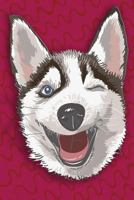 Composition Book: College Ruled Notebook | Composition Book | Diary | Winking Husky Pink Wave Background 1792870728 Book Cover