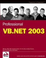 Professional VB.NET 2003 0764559923 Book Cover