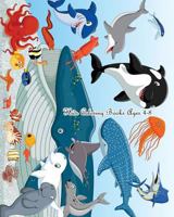 Kids Coloring Books Ages 4-8: A Cute Coloring Book for Kids (Shark, Dolphin, Cute Fish, Turtle, Hippocampus and More), 100 Pages 1724769979 Book Cover
