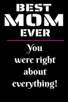 Best MOM Ever: Mother - You Were Right About Everything!| Size: 9" X 6" Pages - 100 | Notebook for Mother to Journal | A Gift for Stepmom, Mother in Law, Sister that is Married | (Mothers Day) 1690926031 Book Cover