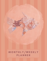 Monthly/Weekly Planner: Striped Orange Japanese Origami Fish Weekly Planner + Monthly Calendar Views 12 Month Agenda Planner Gift For Fish Lovers 1676075941 Book Cover