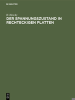 Der Spannungszustand in rechteckigen Platten (German Edition) 3486742434 Book Cover