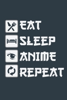 Eat Sleep Manga Repeat : Notiz Heft, Notebook, Malbuch, Zeichenbuch, Sketchbook F?r Anime Manga Fans 1679562576 Book Cover