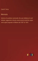 Memoria: Intorno al carattere nazionale che aver debbono le arti italiane, aggiuntevi alcune osservazioni pratiche sopra varie opere esposte in Milano dal 1837 al 1841 (Italian Edition) 338506578X Book Cover